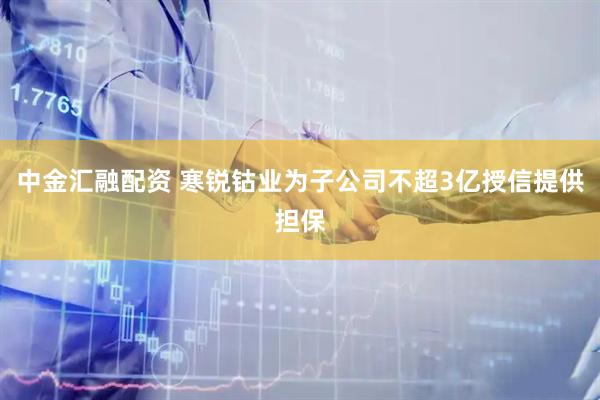 中金汇融配资 寒锐钴业为子公司不超3亿授信提供担保